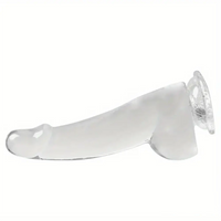 8.46in Flexible Clear Crystal Dildo For Couples Lesbian Sex Toy