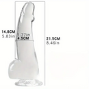 8.46in Flexible Clear Crystal Dildo For Couples Lesbian Sex Toy