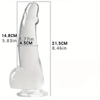 8.46in Flexible Clear Crystal Dildo For Couples Lesbian Sex Toy