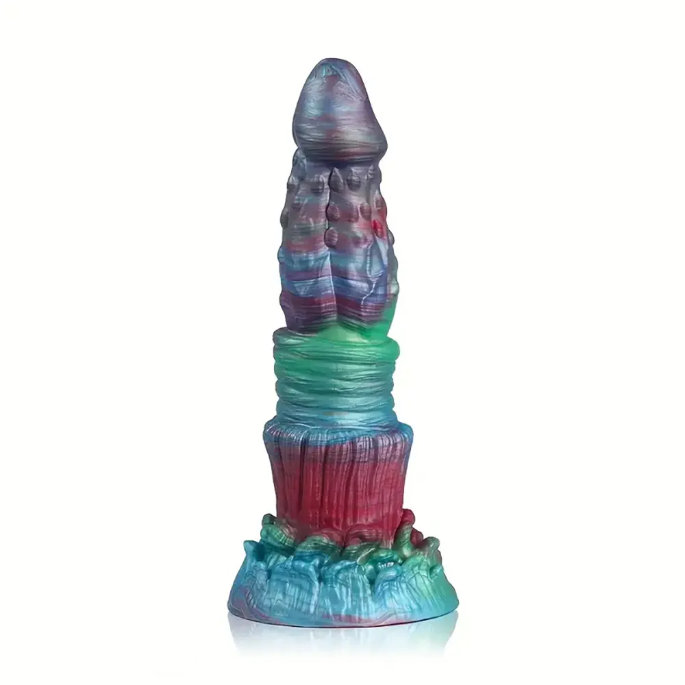 8.46in Forest Iron Spike Fantasy Monster Anal Dildo With Blue Night Light