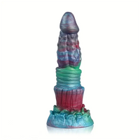 8.46in Forest Iron Spike Fantasy Monster Anal Dildo With Blue Night Light