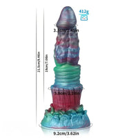 8.46in Forest Iron Spike Fantasy Monster Anal Dildo With Blue Night Light