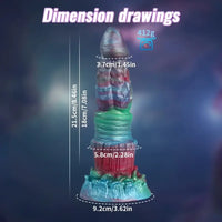 8.46in Forest Iron Spike Fantasy Monster Anal Dildo With Blue Night Light