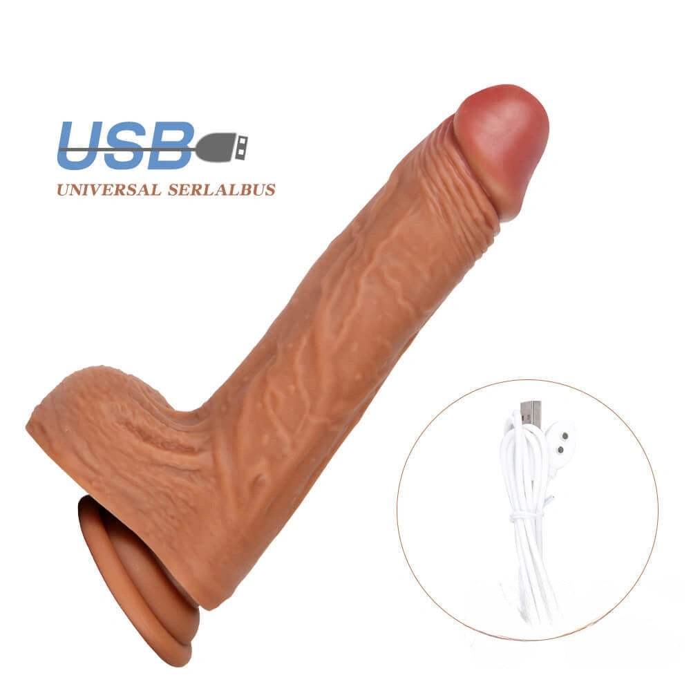 8.46in Full Automatic Heating Squirm Vibrating Real Feel Dildo For Women