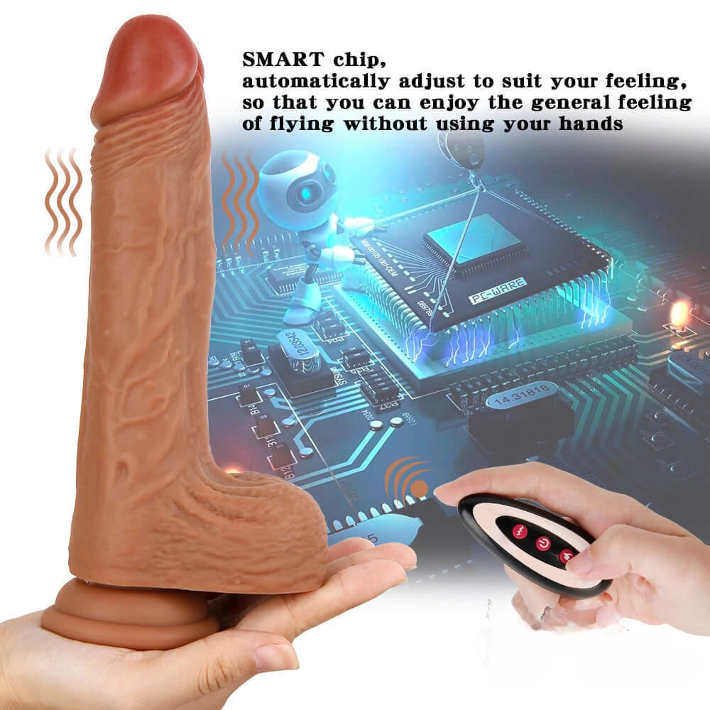 8.46in Full Automatic Heating Squirm Vibrating Real Feel Dildo For Women