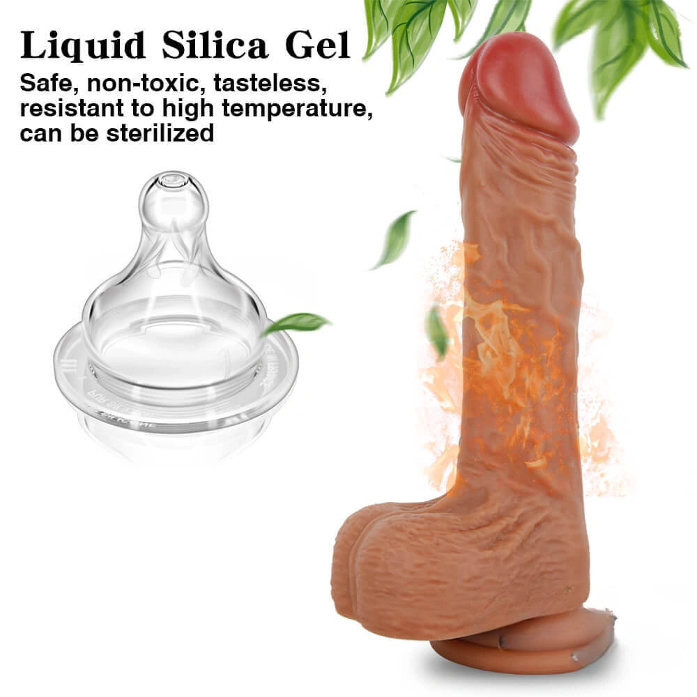 8.46in Full Automatic Heating Squirm Vibrating Real Feel Dildo For Women