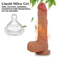 8.46in Full Automatic Heating Squirm Vibrating Real Feel Dildo For Women