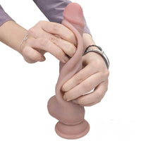 8.46in Good Silicone Flexible Dildo With Moving Foreskin