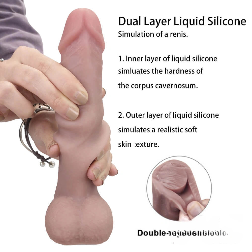 8.46in Good Silicone Flexible Dildo With Moving Foreskin