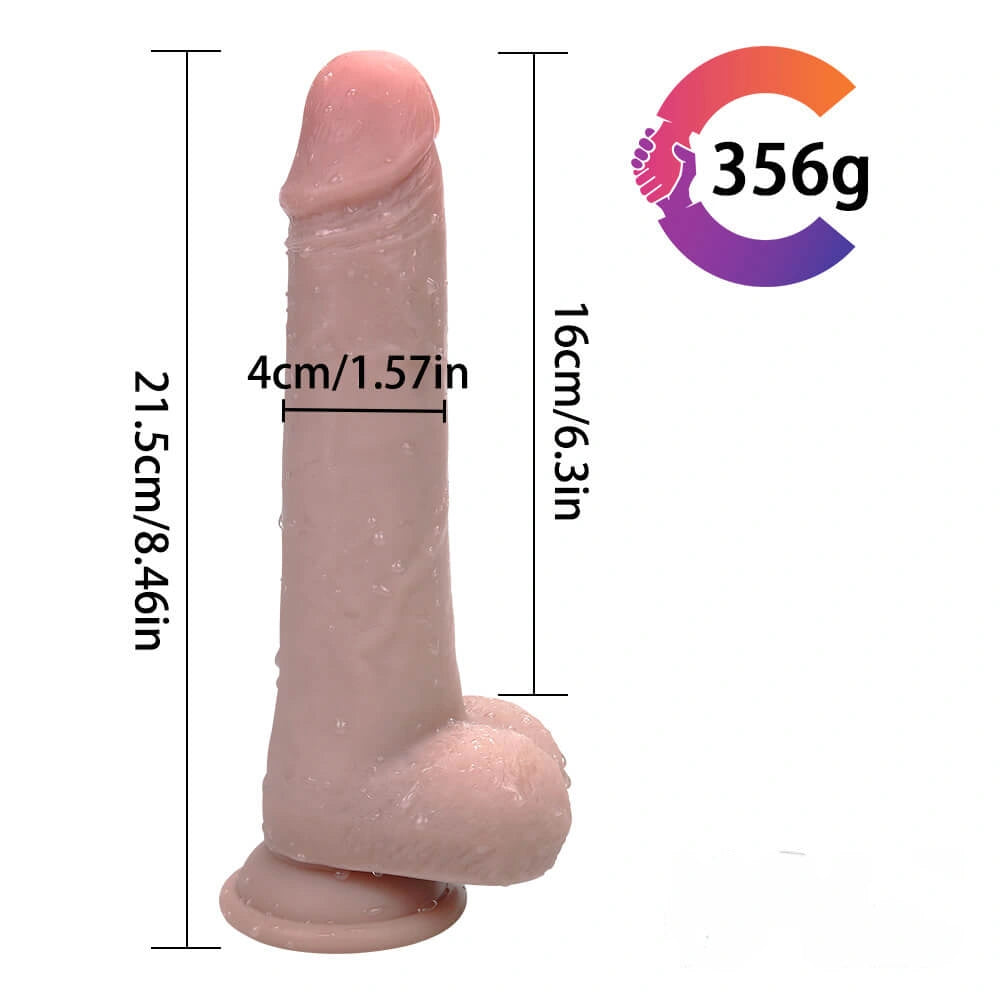 8.46in Good Silicone Flexible Dildo With Moving Foreskin