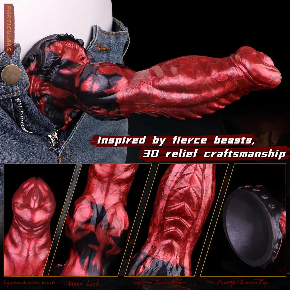8.46in Knotted Silicone Big Animal Monster Odd Dildo Orgasm Device