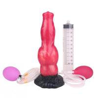 8.46in Knotted Silicone Soft Big Dog Ejaculating Dildo Penis Sex Toy For Women
