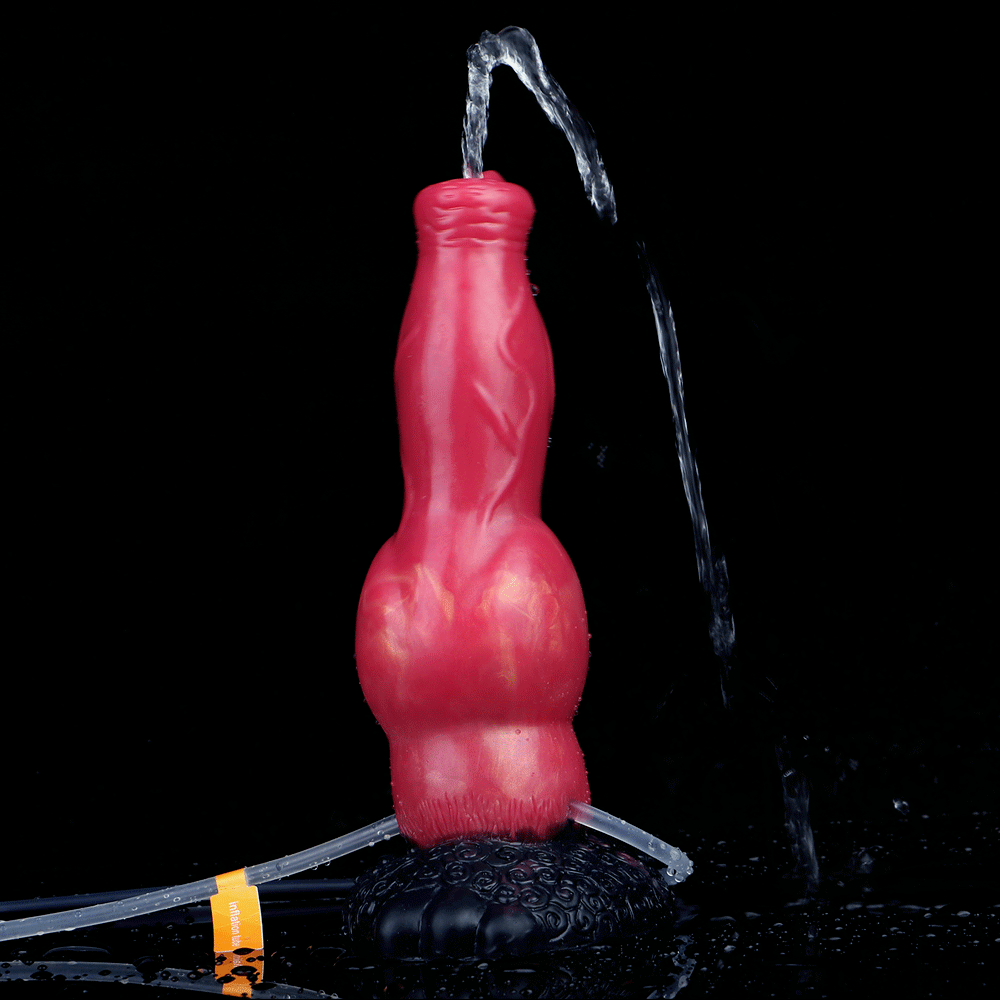 8.46in Knotted Silicone Soft Big Dog Ejaculating Dildo Penis Sex Toy For Women