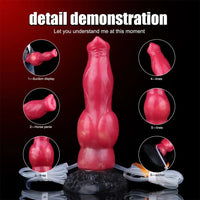 8.46in Knotted Silicone Soft Big Dog Ejaculating Dildo Penis Sex Toy For Women