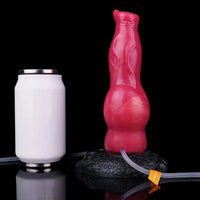 8.46in Knotted Silicone Soft Big Dog Ejaculating Dildo Penis Sex Toy For Women