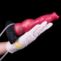 8.46in Knotted Silicone Soft Big Dog Ejaculating Dildo Penis Sex Toy For Women
