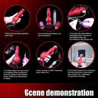 8.46in Knotted Silicone Soft Big Dog Ejaculating Dildo Penis Sex Toy For Women