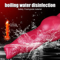 8.46in Knotted Silicone Soft Big Dog Ejaculating Dildo Penis Sex Toy For Women