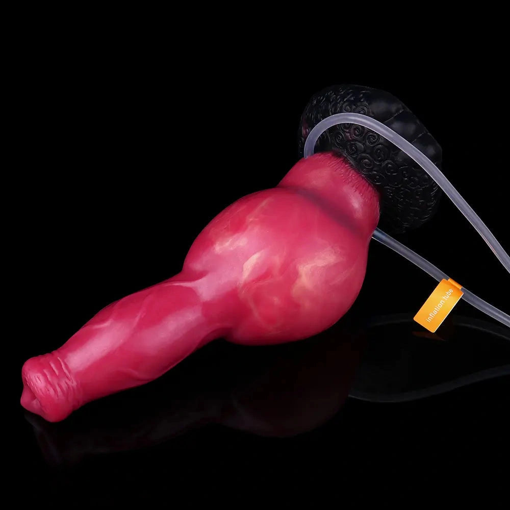 8.46in Knotted Silicone Soft Big Dog Ejaculating Dildo Penis Sex Toy For Women