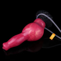 8.46in Knotted Silicone Soft Big Dog Ejaculating Dildo Penis Sex Toy For Women