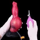 8.46in Knotted Silicone Soft Big Dog Ejaculating Dildo Penis Sex Toy For Women