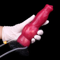 8.46in Knotted Silicone Soft Big Dog Ejaculating Dildo Penis Sex Toy For Women