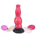 8.46in Knotted Silicone Soft Big Dog Ejaculating Dildo Penis Sex Toy For Women