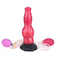 8.46in Knotted Silicone Soft Big Dog Ejaculating Dildo Penis Sex Toy For Women