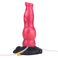 8.46in Knotted Silicone Soft Big Dog Ejaculating Dildo Penis Sex Toy For Women