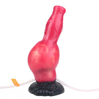 8.46in Knotted Silicone Soft Big Dog Ejaculating Dildo Penis Sex Toy For Women