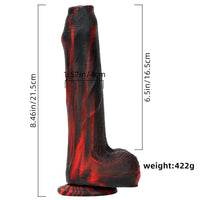 8.46in Large Uncut Silicone Soft Mixed Color Dildo For Women Sex orgasm