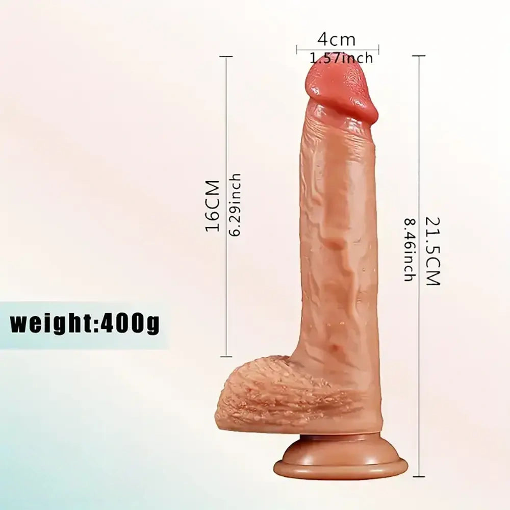 8.46in Lifelike Big G-Spot Stimulation Dildo With Suction Cup For Hands-Free