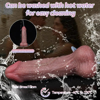 8.46in Lifelike Dual Layer Silicone Strap on Ejaculating Flexible Dildo
