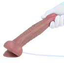 8.46in Lifelike Dual Layer Silicone Strap on Ejaculating Flexible Dildo
