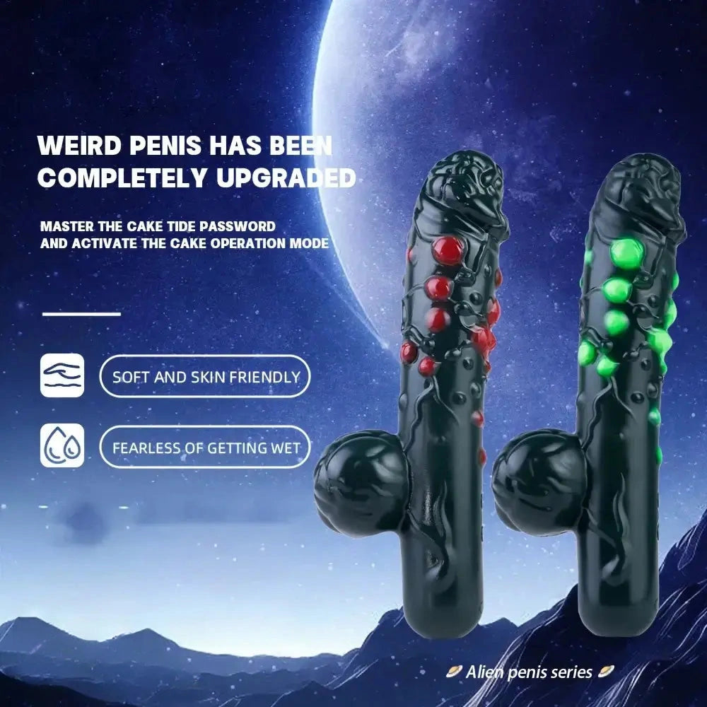 8.46in Liquid Silicone Soft Fantasy Spiked Handle Dildo Private Masturbator