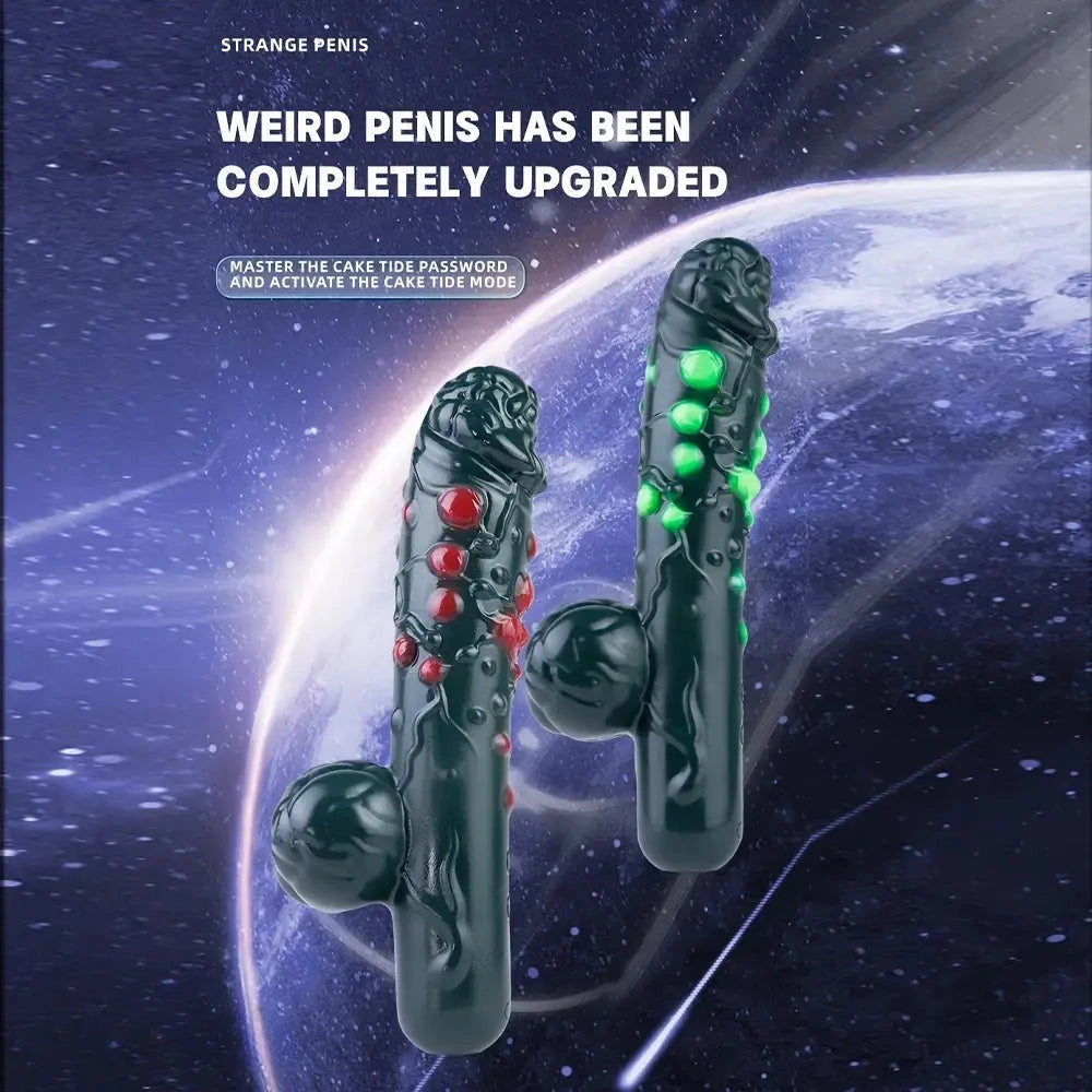 8.46in Liquid Silicone Soft Fantasy Spiked Handle Dildo Private Masturbator
