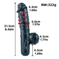 8.46in Liquid Silicone Soft Fantasy Spiked Handle Dildo Private Masturbator
