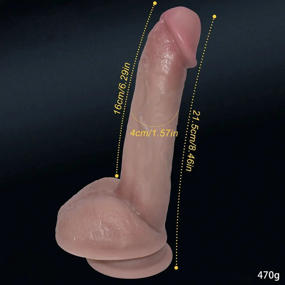 8.46in Liquid Silicone Soft Super Realistic Dildo Stimulate Vagina Sex Toy
