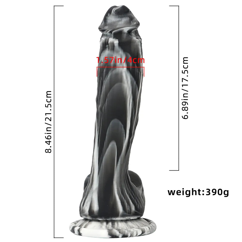 8.46in Premium Silicone Soft Mixed Color Dildo For Anal Sex Masturbation