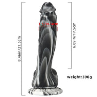 8.46in Premium Silicone Soft Mixed Color Dildo For Anal Sex Masturbation