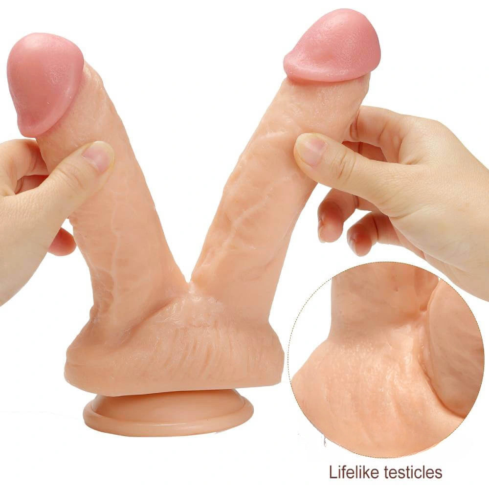 8.46in Real Looking Dual Heads Dildo For Anal Vaginal Sex