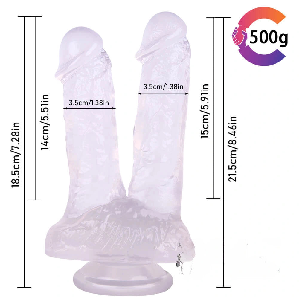 8.46in Real Looking Dual Heads Dildo For Anal Vaginal Sex