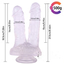 8.46in Real Looking Dual Heads Dildo For Anal Vaginal Sex