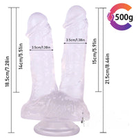 8.46in Real Looking Dual Heads Dildo For Anal Vaginal Sex