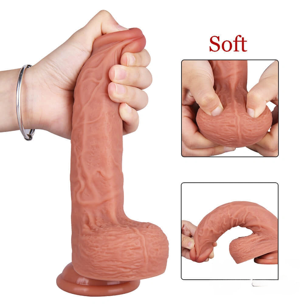 8.46in Real Penis Sex Toy Soft Dildo For G spot Stimulation