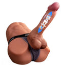 8.46in Real Skin 7 Vibrating Thrusting Male Torso Dildo For Women Men Use