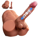 8.46in Real Skin 7 Vibrating Thrusting Male Torso Dildo For Women Men Use