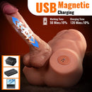 8.46in Real Skin 7 Vibrating Thrusting Male Torso Dildo For Women Men Use