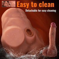 8.46in Real Skin 7 Vibrating Thrusting Male Torso Dildo For Women Men Use