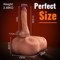 8.46in Real Skin 7 Vibrating Thrusting Male Torso Dildo For Women Men Use